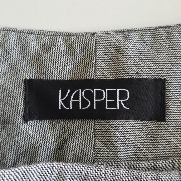 Kasper Dress Pants Womens 18 Heathered Gray Linen Blend Lined Slacks Career VTG - Picture 3 of 16